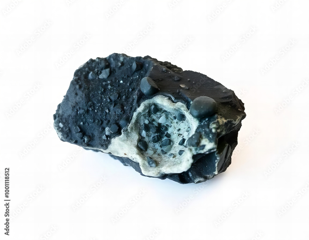 Green Mineral with Cubic Crystal Formation Green Mineral with Cubic Crystal Formation