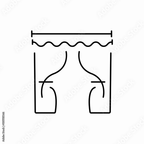curtain home decoration icon sign vector