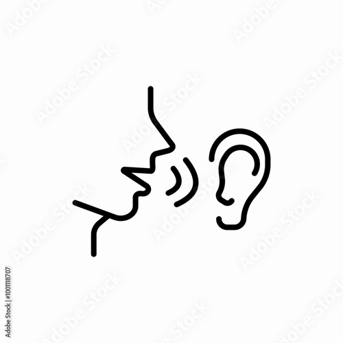 ear listen voice icon sign vector