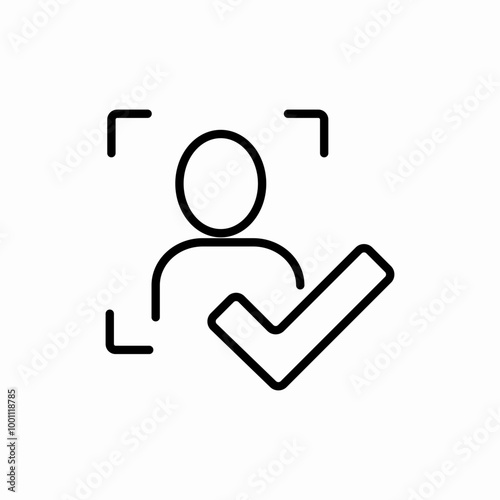 face id control icon sign vector photo