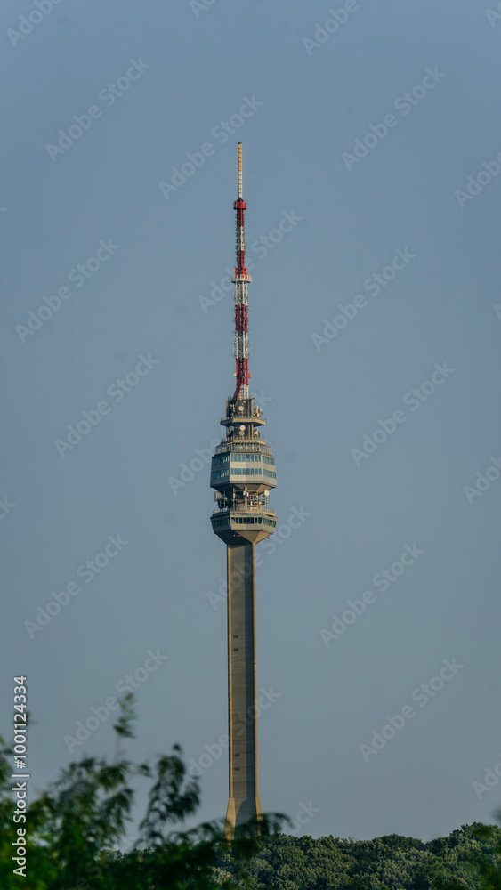 Obraz premium Avala Tower located on top of the inactive volcano 