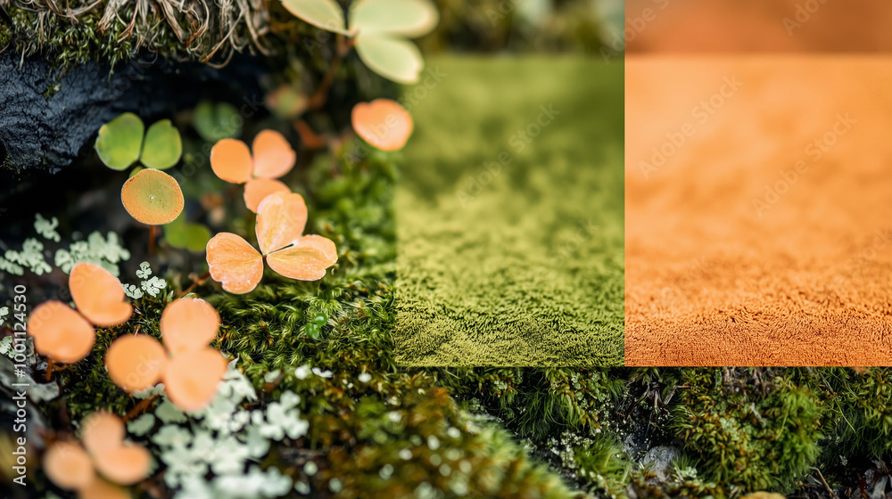 A rich mossy green merges into a warm burnt orange, creating a bold, earthy color palette. The natural tones evoke feelings of autumn and organic warmth, perfect for a rustic or na A rich mossy green merges into a warm burnt orange, creating a bold, earthy color palette. The natural tones evoke feelings of autumn and organic warmth, perfect for a rustic or na