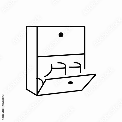 shoes shelf shoe rack icon sign vector
