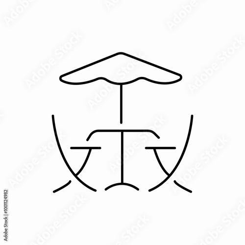 terrace picnic sunloungers furniture icon sign vector