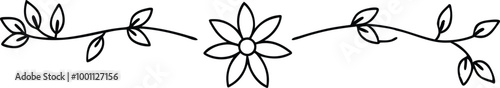 Charming Handcrafted Floral Border Vector Art with Delicate Petals and Leaves

