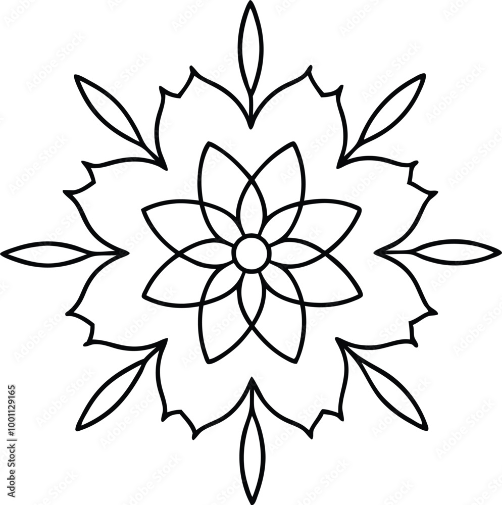Vibrant Aesthetic Vector Illustration of a Circular Mandala Design
