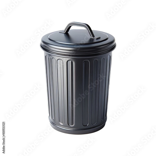 Trash can isolated on transparent background