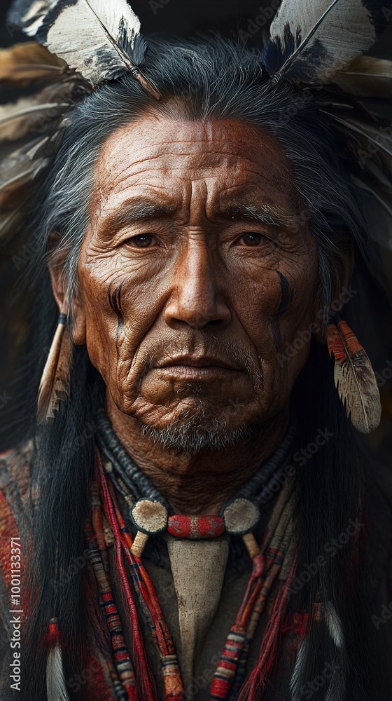 Native American Portrait: A Look of Wisdom and History Native American Portrait: A Look of Wisdom and History