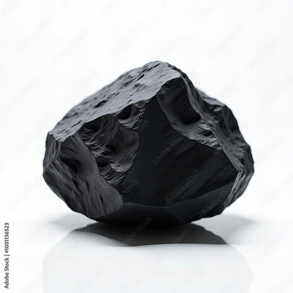Solid Black Rock with Smooth Jagged Edges Solid Black Rock with Smooth Jagged Edges
