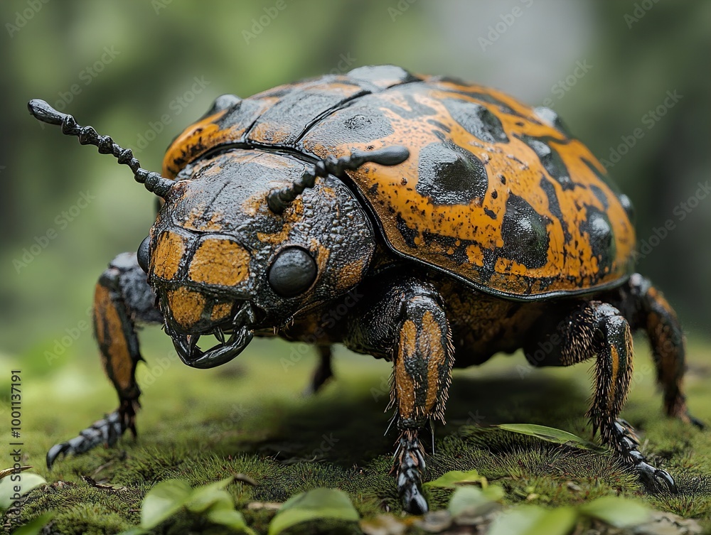 Close-Up of a Colorful Beetle in Nature Close-Up of a Colorful Beetle in Nature