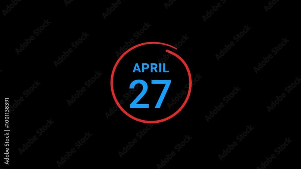 27th April calendar date Animation 27th April calendar date Animation