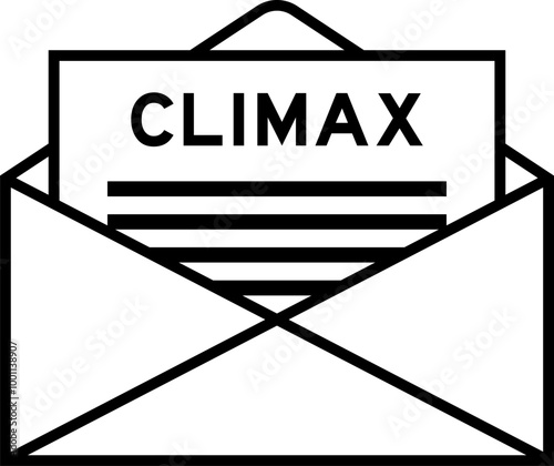 Envelope and letter sign with word climax as the headline