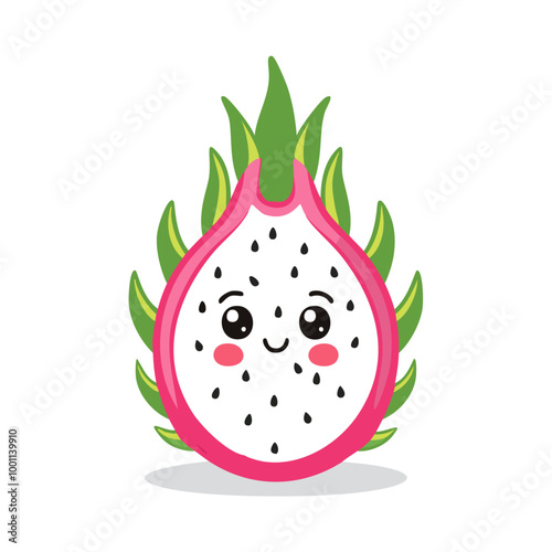 Dragon Fruit Cute Cartoon Fresh Animation Kawaii Healthy Character
