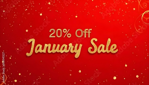 20% off January sale ten percent deal offer background banner header design