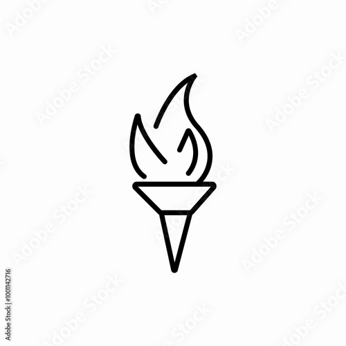 torch with fire icon sign vector