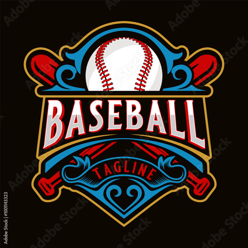 baseball sport logo. emblem ornaments vintage style. perfect for baseball teams photo