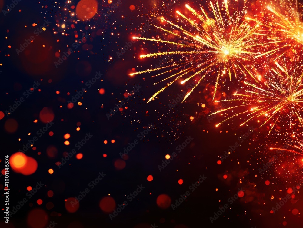 Obraz premium Colorful Fireworks Display for New Year Celebrations