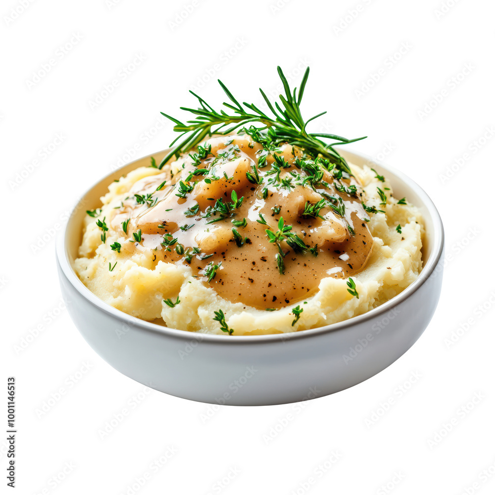 Creamy mashed potatoes with savory gravy and herbs Creamy mashed potatoes with savory gravy and herbs