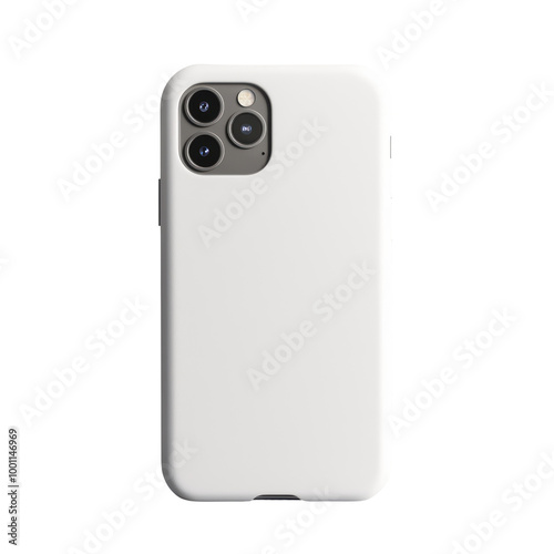 Minimalist white smartphone case with camera cutout photo
