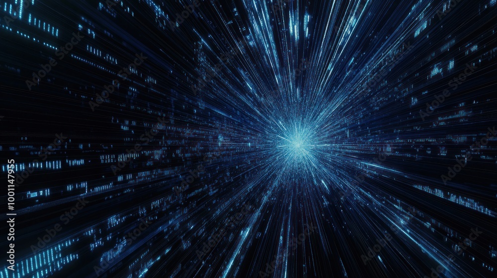 Fototapeta premium Digital Tunnel of Light