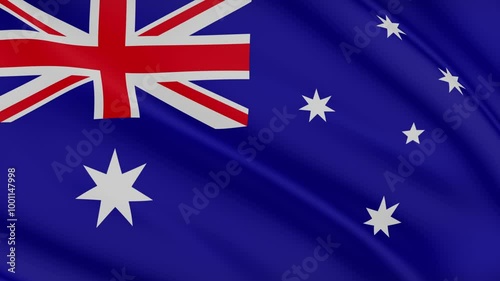 4K Flag Australia Realistic Waving Wind video