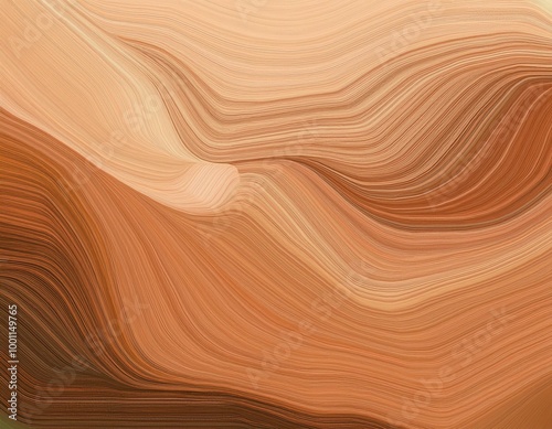 Abstract organic natural beige brown color waving lines mushroom texture background banner illustration wallpaper backdrop for webdesign (Generative Ai)