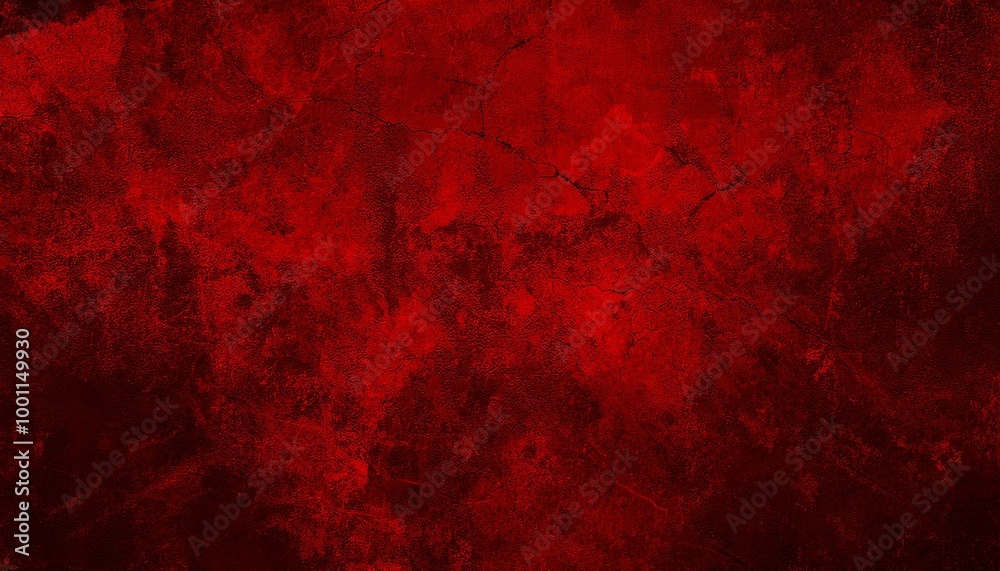 Abstract red bloody painted colorful dark grunge old aged retro vintage stone concrete cement wall floor or paper texture, with cracks - Abstract background pattern template for halloween