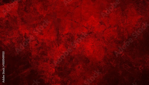 Abstract red bloody painted colorful dark grunge old aged retro vintage stone concrete cement wall floor or paper texture, with cracks - Abstract background pattern template for halloween
