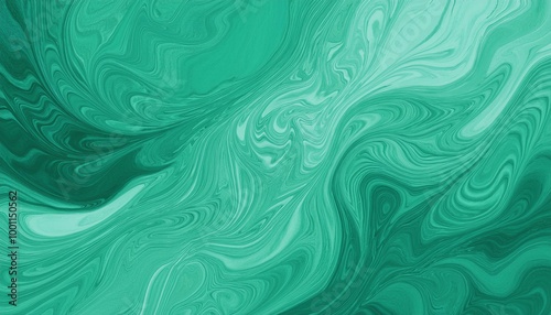 Abstract watercolor paint background illustration - Green turquoise color with liquid fluid marbled paper texture banner texture, Generative Ai