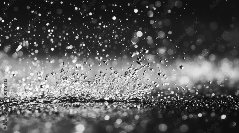 Tiny White Dots of Rain Against Black Background Tiny White Dots of Rain Against Black Background