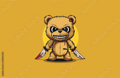 Animal knife logo style icon design template vector illustration