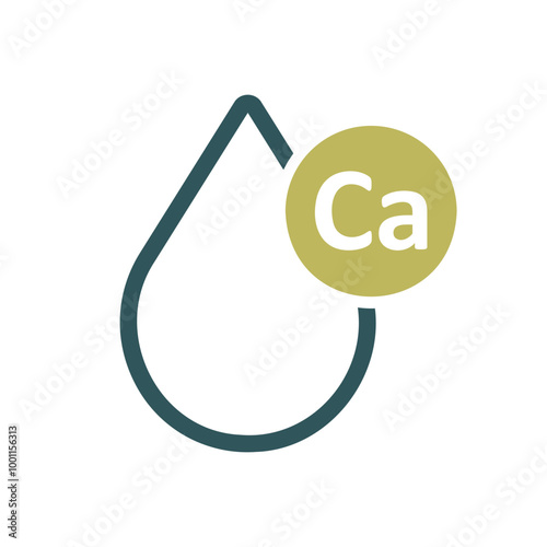 Milk drop with molecule calcium vector icon