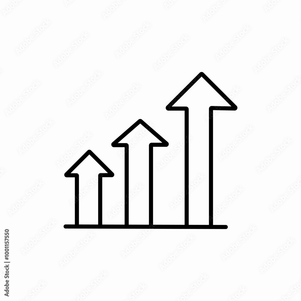 line chart arrow icon sign vector line chart arrow icon sign vector