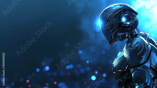 Stunning Blue Intelligent Robot Technology Background: A Futuristic and Advanced Vision. Explore the Possibilities