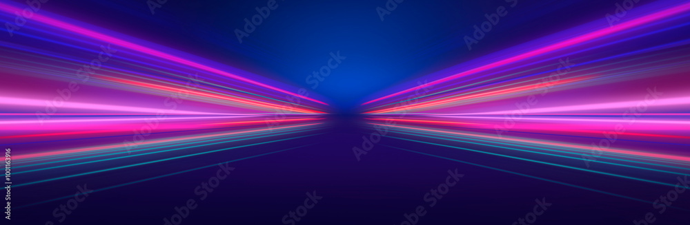 Abstract neon lines. Motion light effect for banners. Curved light trail stretched upward. Fast speed car. Abstract neon lines. Motion light effect for banners. Curved light trail stretched upward. Fast speed car.