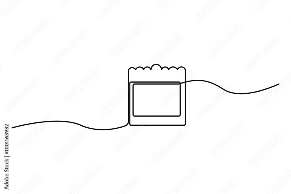 Obraz premium Single line art table calendar Month Date continuous drawing of outline vector illustration 