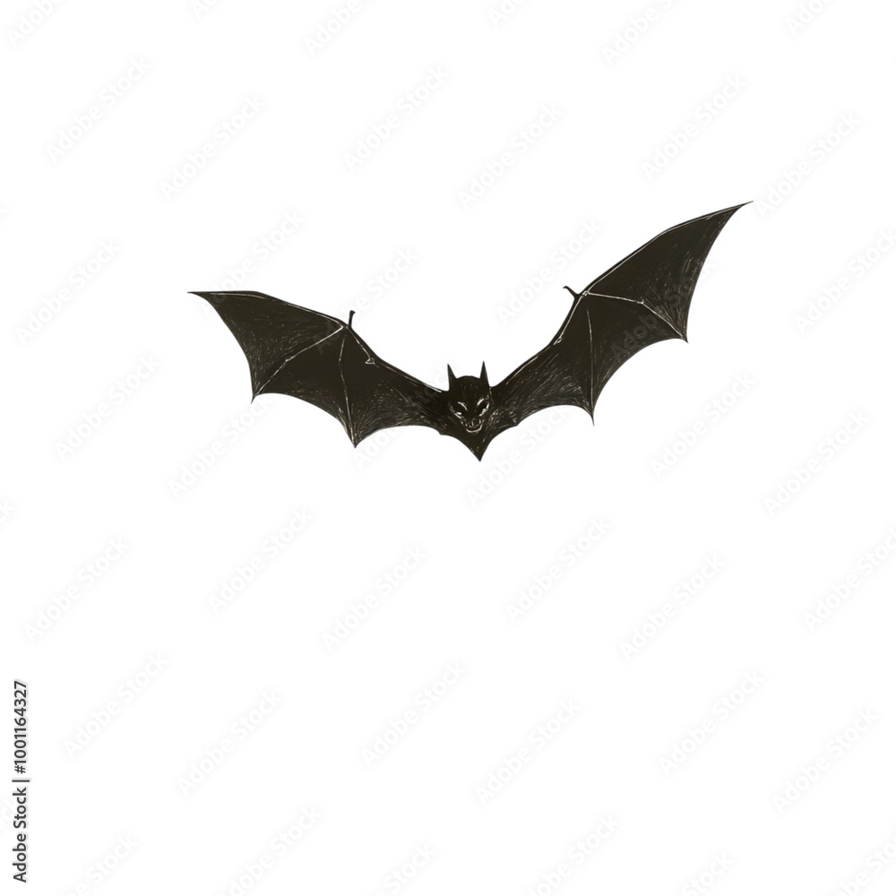 Fototapeta premium Dark Bat in Flight with Outstretched Wings