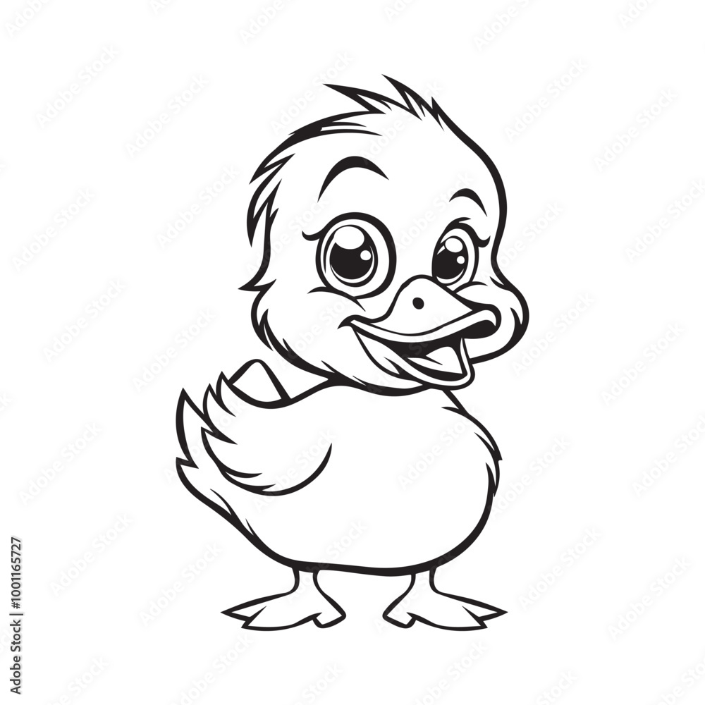 Baby Duck Outline Clipart - Duck Vector illustration in black and white Baby Duck Outline Clipart - Duck Vector illustration in black and white