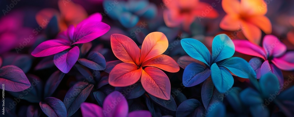 Vibrant flowers with colorful petals in a dreamy, blurred background. Vibrant flowers with colorful petals in a dreamy, blurred background.