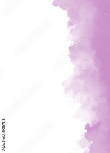 Abstract water color brush background splashing on white background. purple texture design template for birthday invite or card.