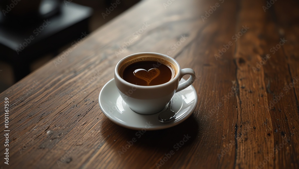 cup of coffee on wooden table cup of coffee on wooden table