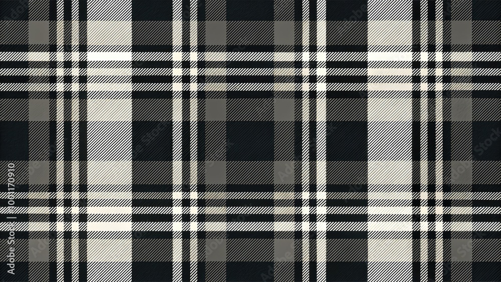 A high-contrast, visually striking black and white plaid background featuring bold, intersecting stripes in a classic, timeless tartan pattern, ideal for design and composition. A high-contrast, visually striking black and white plaid background featuring bold, intersecting stripes in a classic, timeless tartan pattern, ideal for design and composition.
