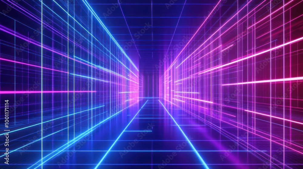 Neon Lights Corridor Neon Lights Corridor