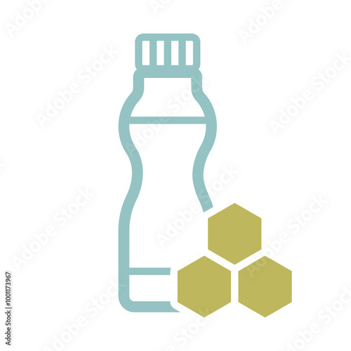 Yoghurt bottle with flavor honey vector icon