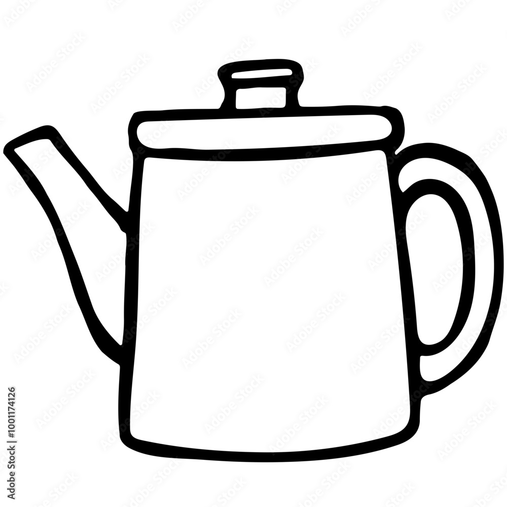 Tea pots and tea cups icon doodles Tea pots and tea cups icon doodles