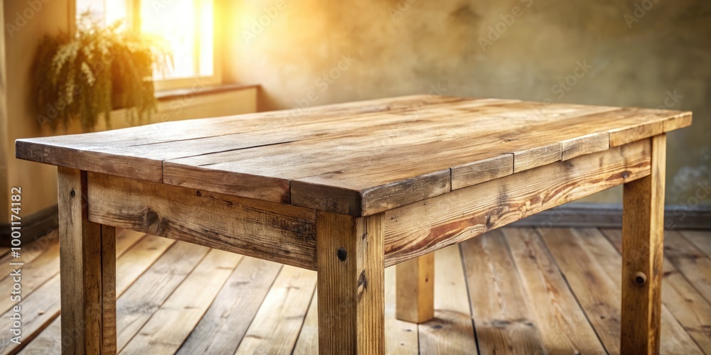 A rustic wooden table with a distressed finish, adorned with subtle scratches and scuffs, set against a warm, creamy background with soft, natural light. A rustic wooden table with a distressed finish, adorned with subtle scratches and scuffs, set against a warm, creamy background with soft, natural light.