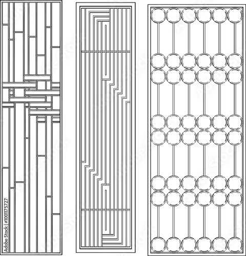 Vector sketch illustration of traditional ethnic vintage classic partition door backdrop design 