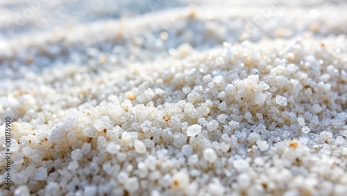 Close-up view of white sand particles on a sunny beach. Generative AI