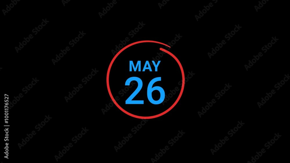 26th May calendar date Animation