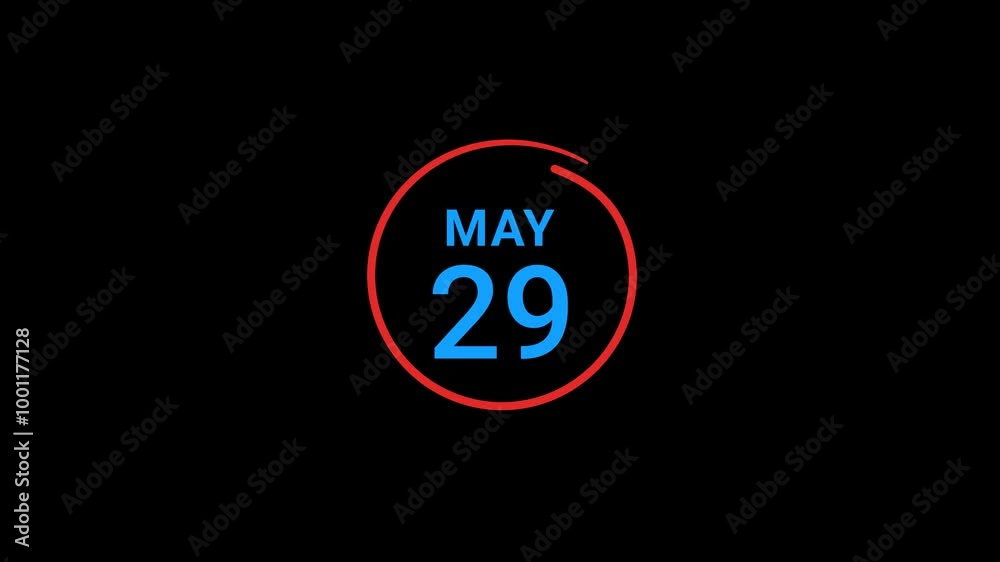 29th May calendar date Animation 29th May calendar date Animation